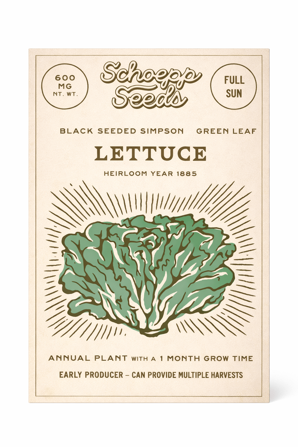 Lettuce, Heirloom Garden Seed Packet - La Vie Est Belle