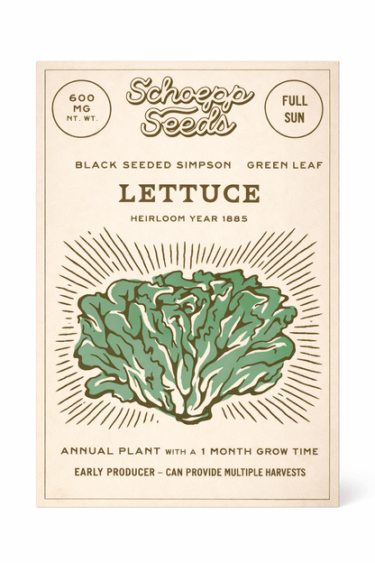 Lettuce, Heirloom Garden Seed Packet - La Vie Est Belle