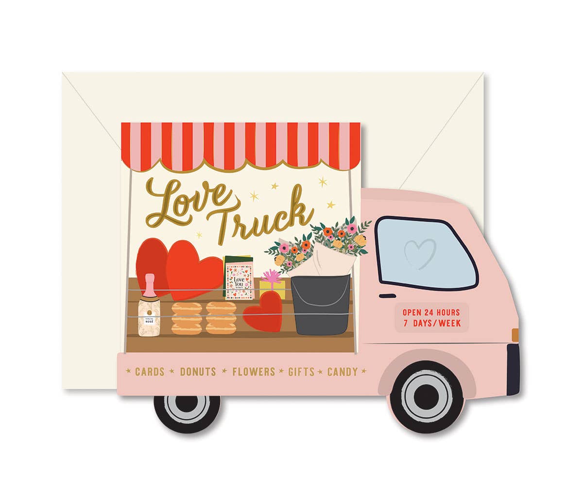 Love Truck Greeting Card - La Vie Est Belle