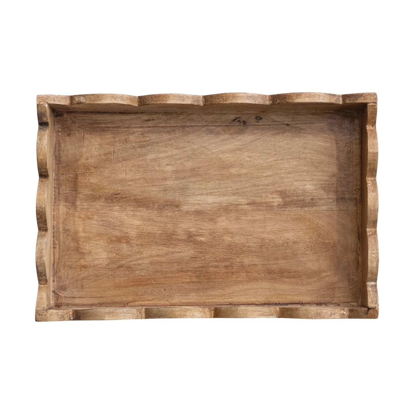 Mango Wood Scalloped Tray, Natural - La Vie Est Belle