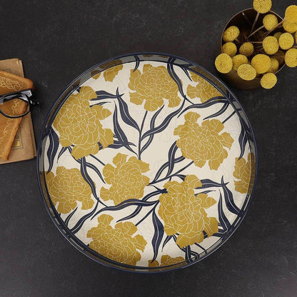 Marigold Round Laquer Serving Tray - La Vie Est Belle