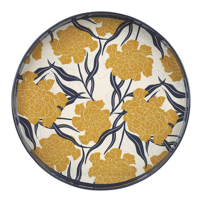 Marigold Round Laquer Serving Tray - La Vie Est Belle