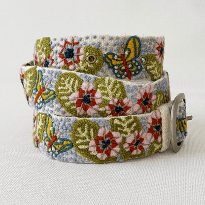 Mariposa Embroidered Wool Belt - La Vie Est Belle