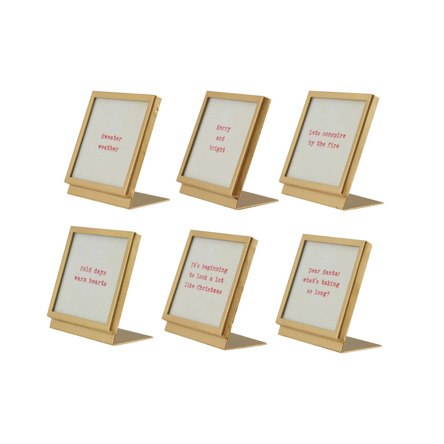 Metal & Glass Frame with Easel & Saying, 6 Styles (Holds 3" Square Photo) - La Vie Est Belle