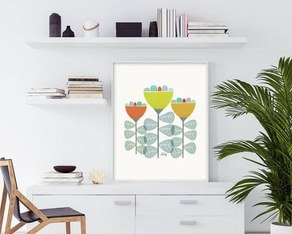 Mid Mod Garden No. 5 - Scandinavian Wall Art - La Vie Est Belle
