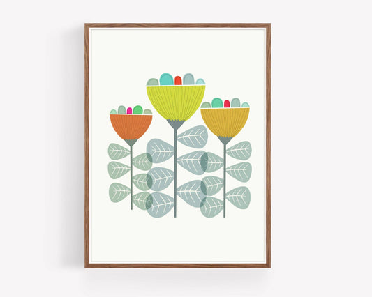 Mid Mod Garden No. 5 - Scandinavian Wall Art - La Vie Est Belle