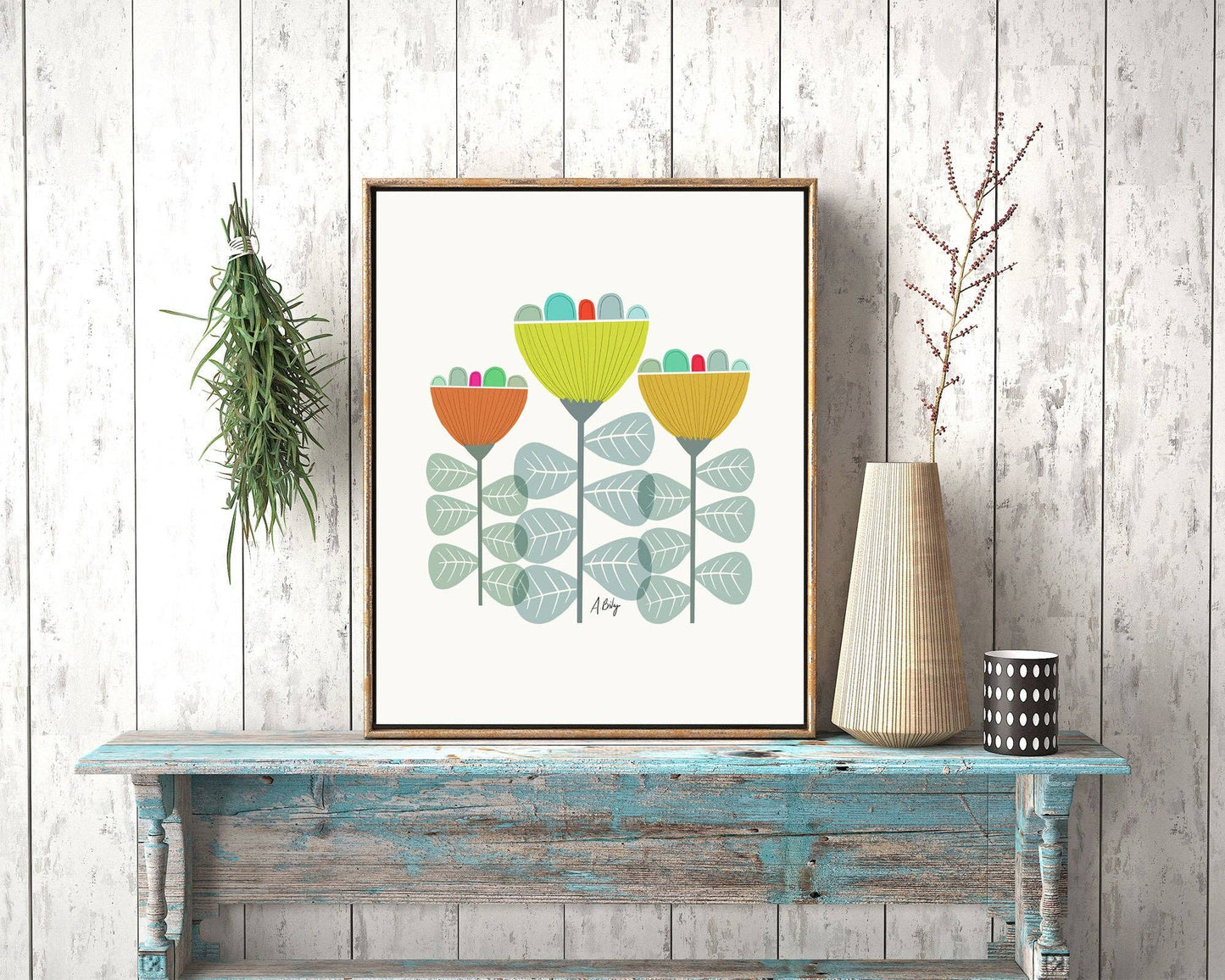 Mid Mod Garden No. 5 - Scandinavian Wall Art - La Vie Est Belle