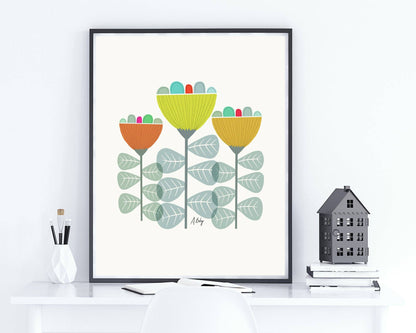Mid Mod Garden No. 5 - Scandinavian Wall Art - La Vie Est Belle