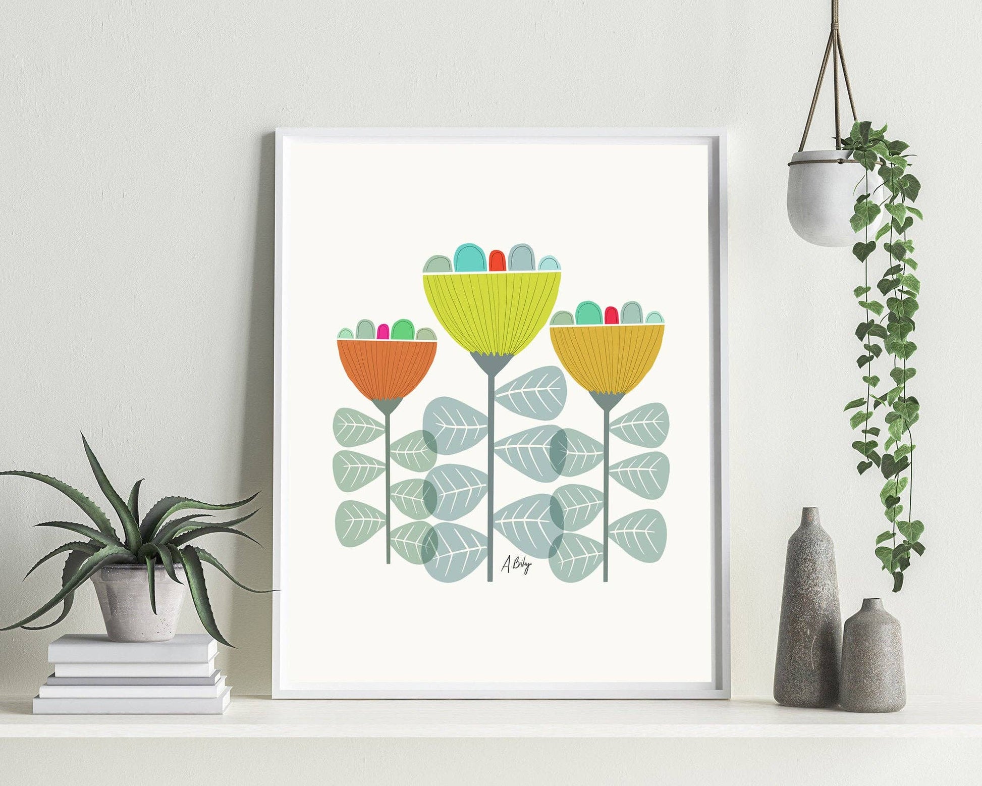 Mid Mod Garden No. 5 - Scandinavian Wall Art - La Vie Est Belle