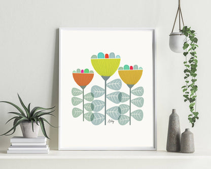Mid Mod Garden No. 5 - Scandinavian Wall Art - La Vie Est Belle