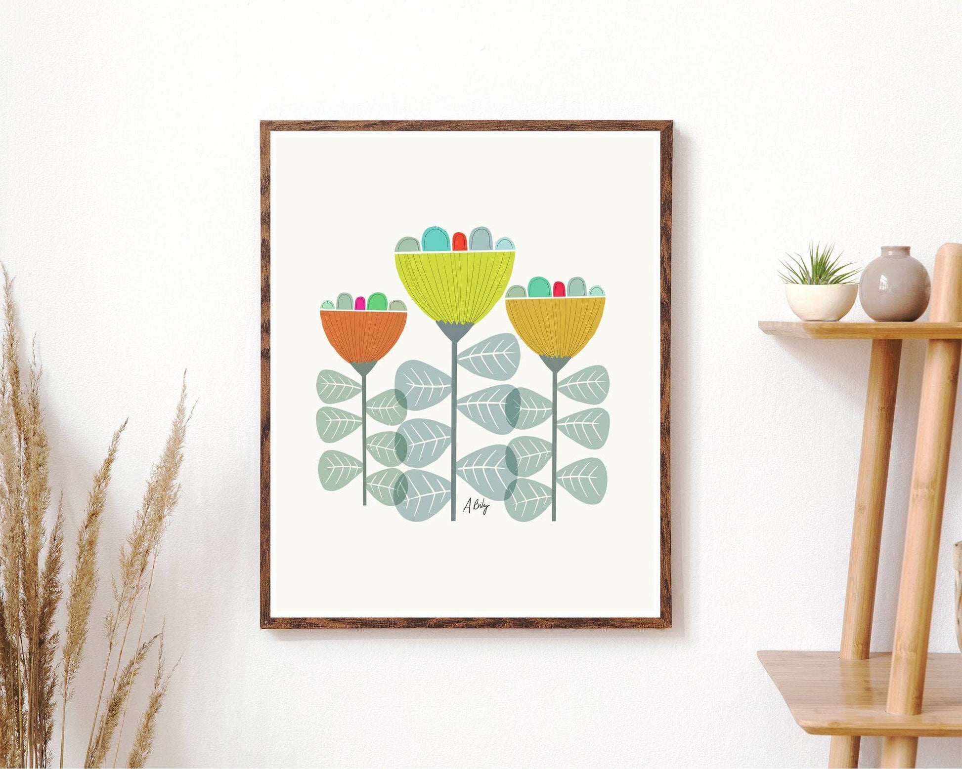 Mid Mod Garden No. 5 - Scandinavian Wall Art - La Vie Est Belle