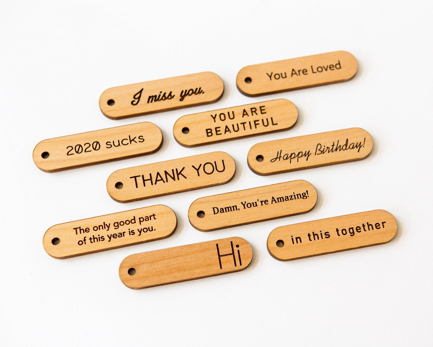 Mini Floral Vases & Wood Gift Tag - La Vie Est Belle