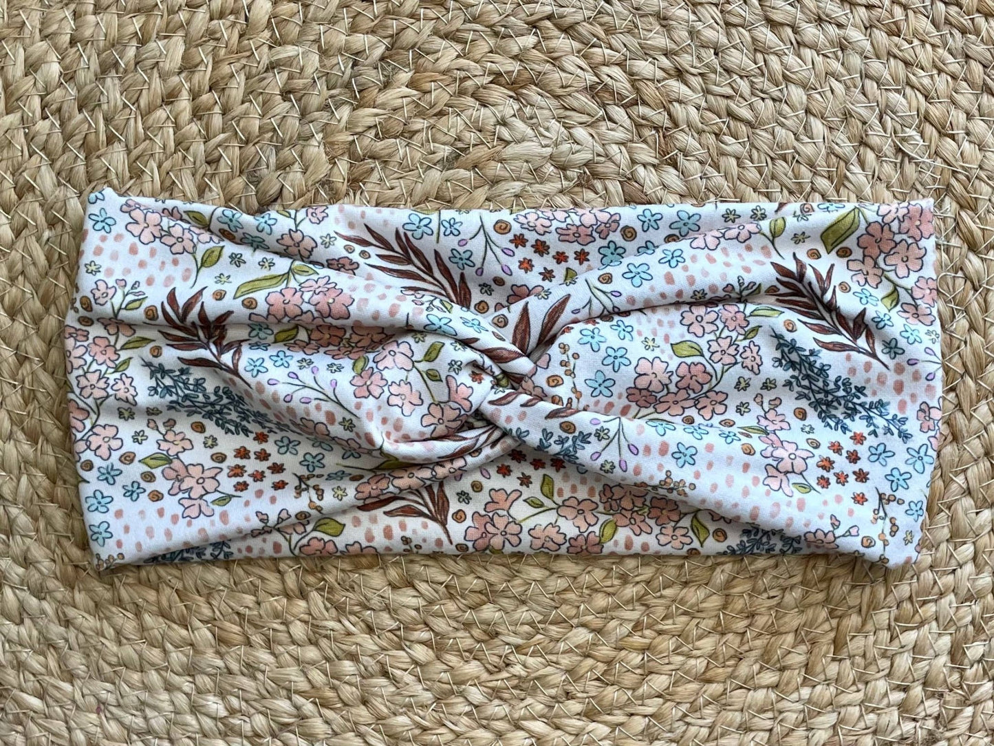 Mini Neutral Florals Knit Twist Headband - La Vie Est Belle