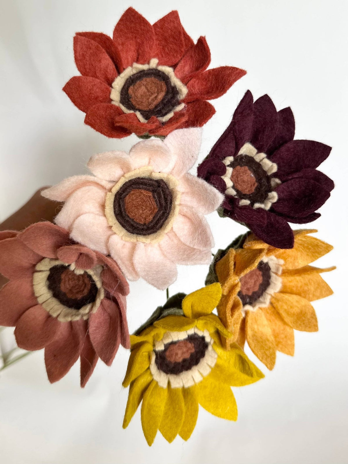 Mini Sunflower Felt Flowers - La Vie Est Belle