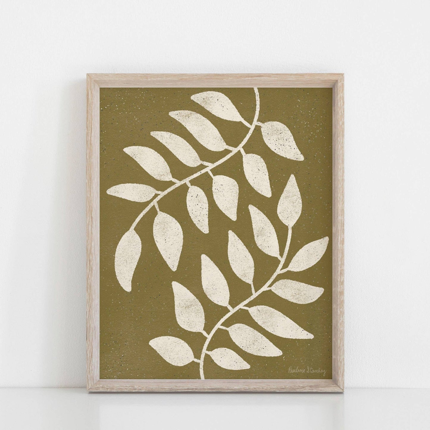 Mirror Branches Wall Art Print - Olive Green - La Vie Est Belle