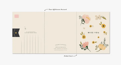 Miss You Floral Greeting Card - La Vie Est Belle