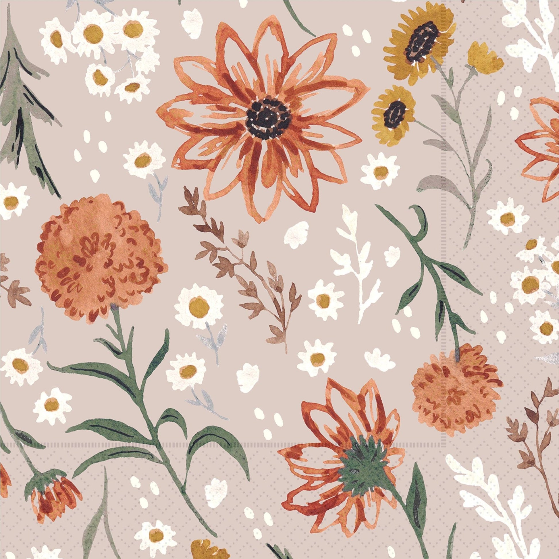 Moody Fall Floral Cocktail Napkins - La Vie Est Belle