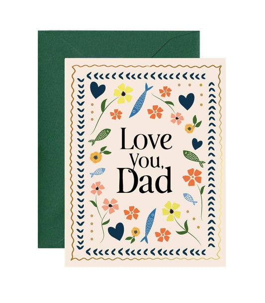 Mosaic Dad Floral Father's Day Greeting Card - La Vie Est Belle