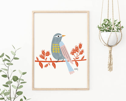 Observing Birdie - Scandinavian Wall Art - La Vie Est Belle