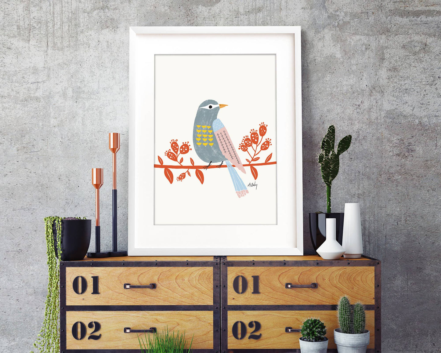 Observing Birdie - Scandinavian Wall Art - La Vie Est Belle