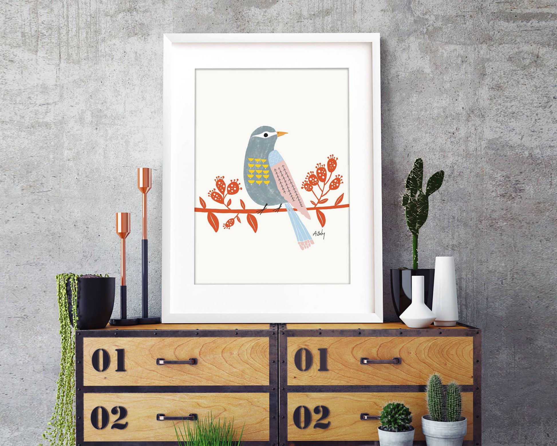 Observing Birdie - Scandinavian Wall Art - La Vie Est Belle