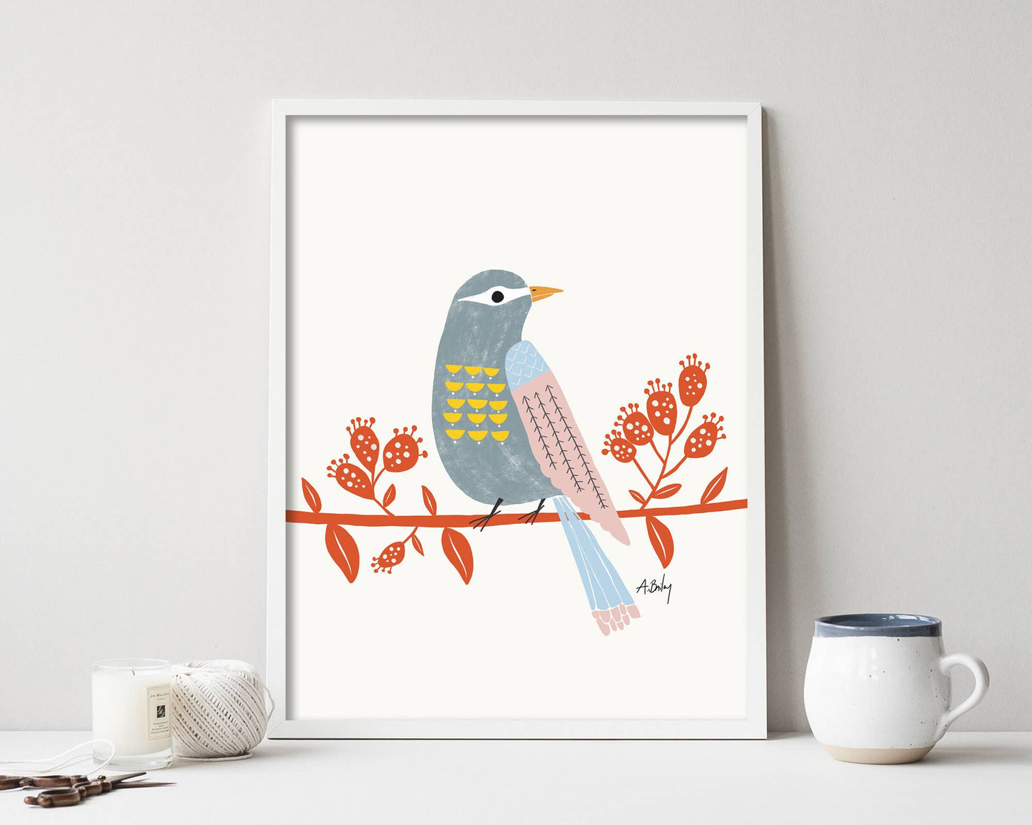 Observing Birdie - Scandinavian Wall Art - La Vie Est Belle