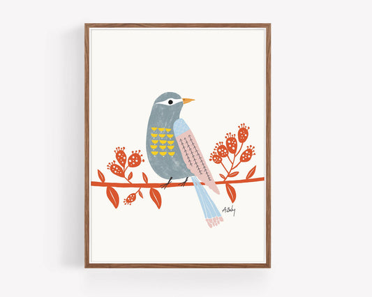 Observing Birdie - Scandinavian Wall Art - La Vie Est Belle