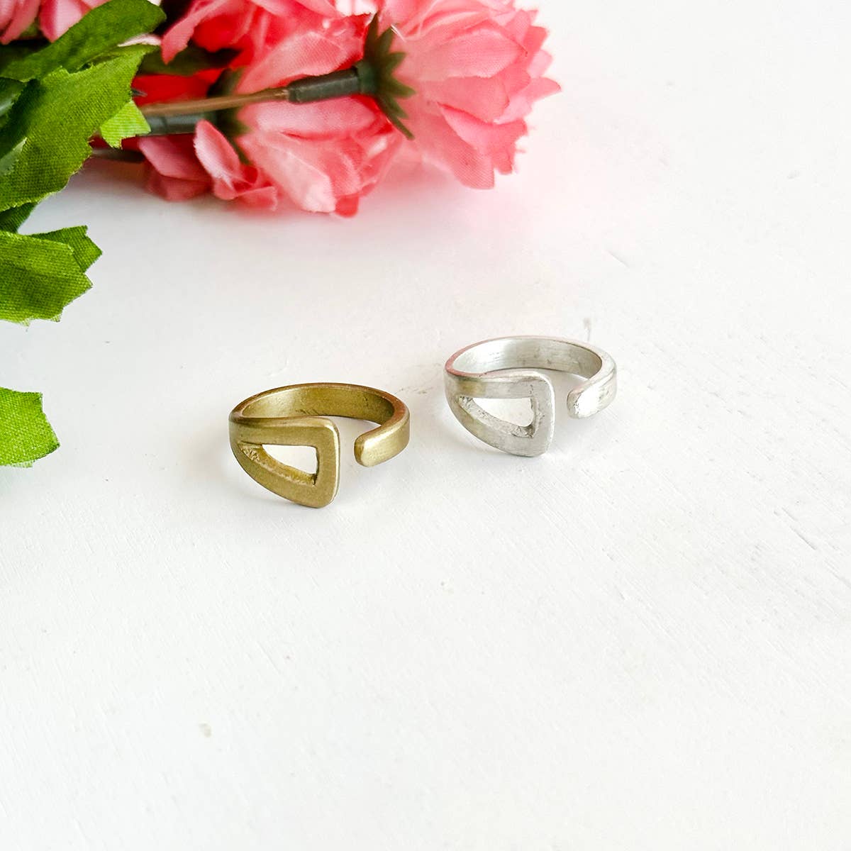 Open Triangle Wrap Ring - Silver - La Vie Est Belle