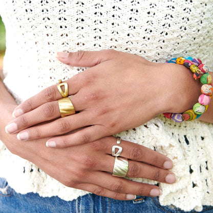 Open Triangle Wrap Ring - Silver - La Vie Est Belle