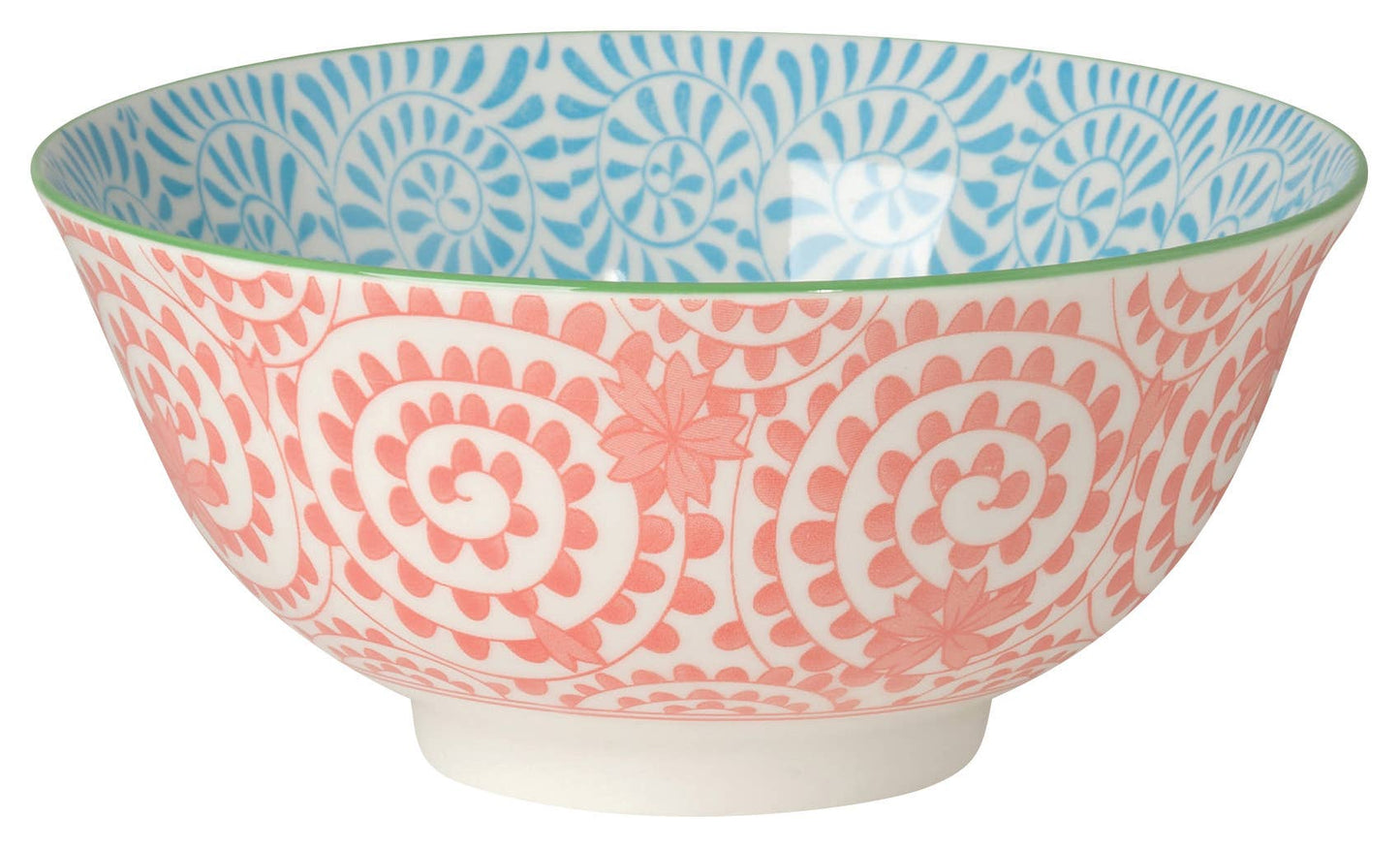 Orange and Blue Swirls Stamped Bowl 6 inch - La Vie Est Belle