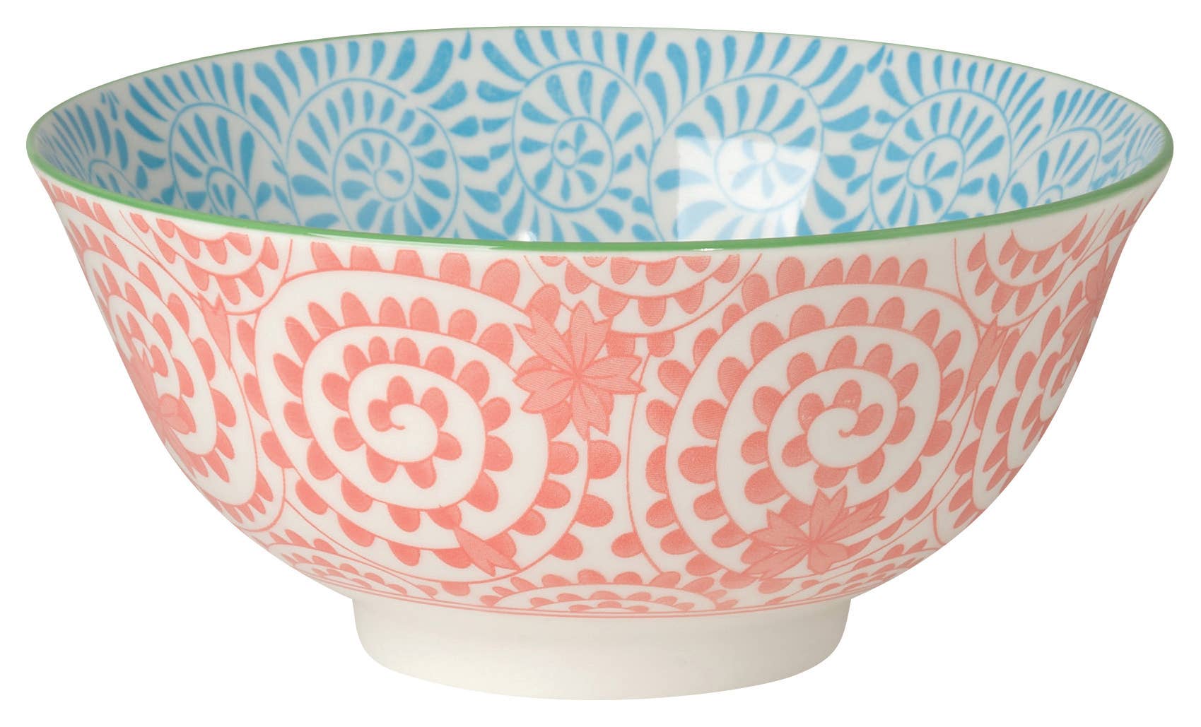 Orange and Blue Swirls Stamped Bowl 6 inch - La Vie Est Belle