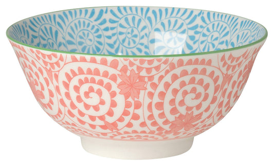 Orange and Blue Swirls Stamped Bowl 6 inch - La Vie Est Belle