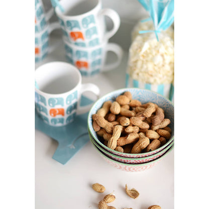 Orange and Blue Swirls Stamped Bowl 6 inch - La Vie Est Belle