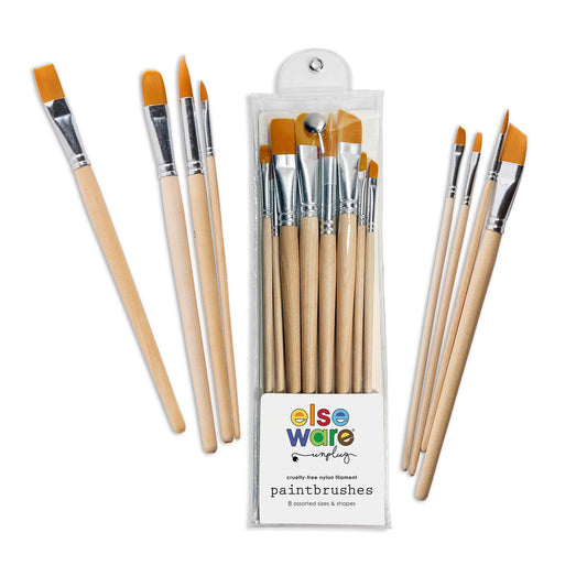 Paintbrush Set - Nylon Filament w/ Button Closure 8 Assorted - La Vie Est Belle