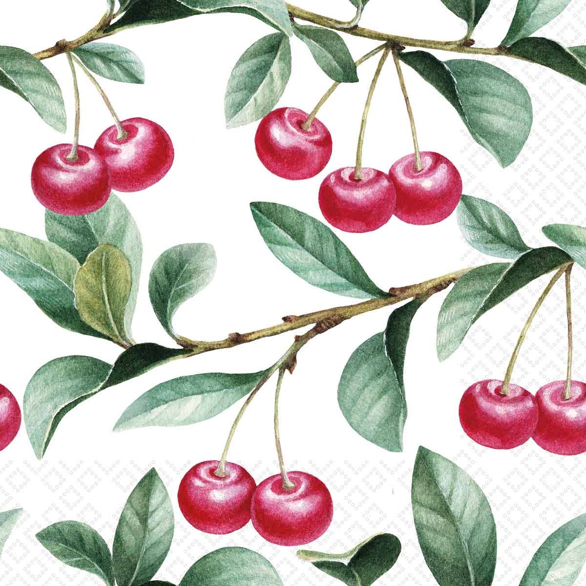 Paper Lunch Napkins 20 Ct Cherry Lovers - La Vie Est Belle