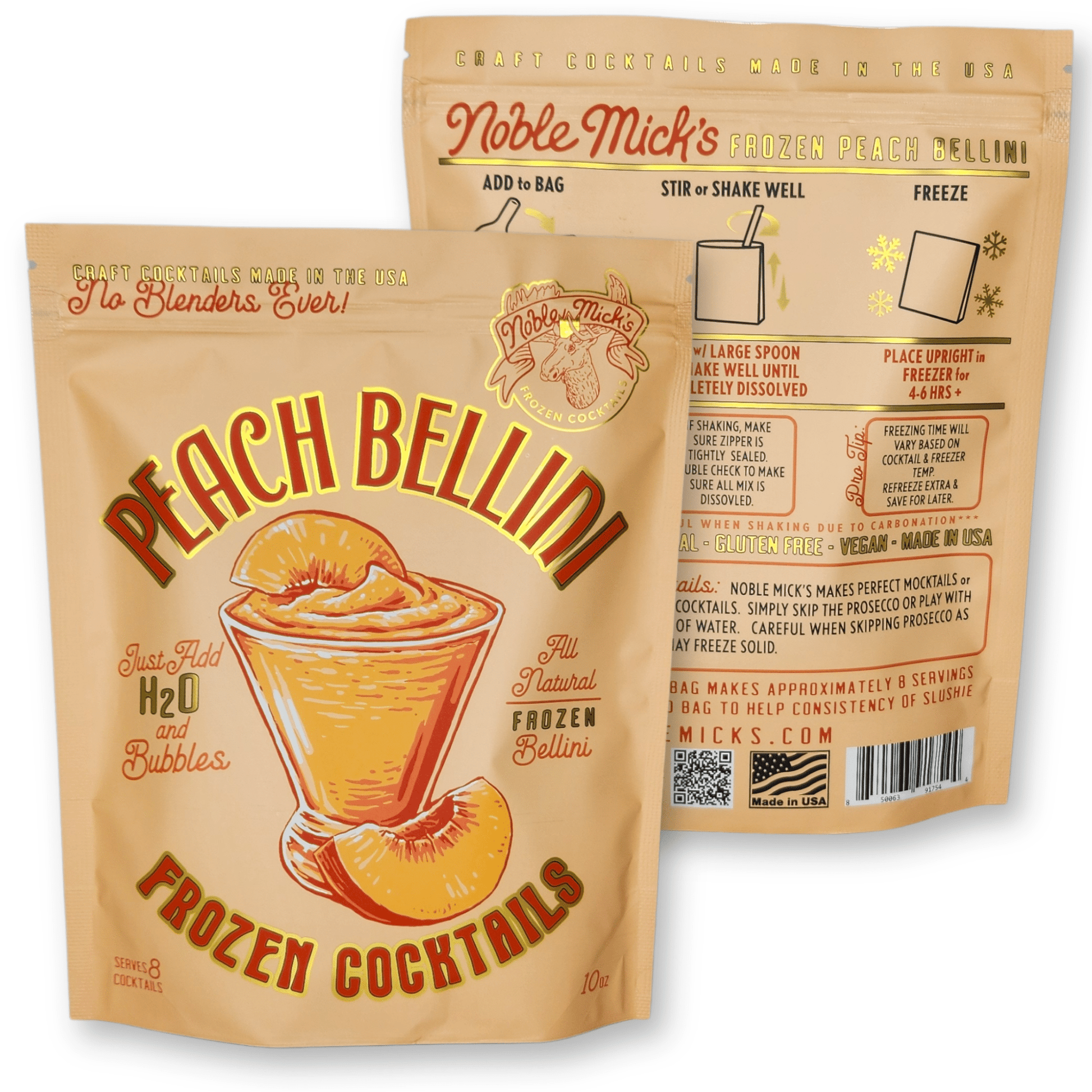 Peach Bellini Frozen Cocktail -Just add Water + Prosecco - La Vie Est Belle