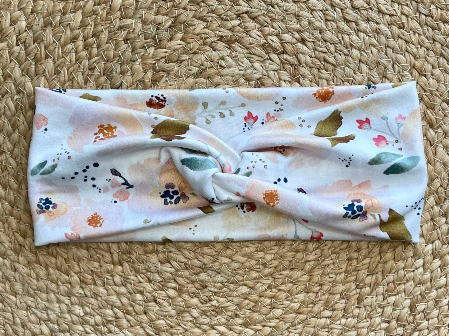 Peachy Blossoms Knit Twist Headband - La Vie Est Belle
