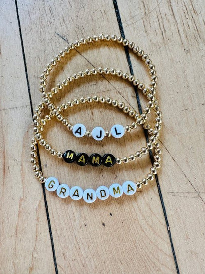 Personalized 14K Gold Filled Beaded Bracelets by Savi Rose Co - La Vie Est Belle