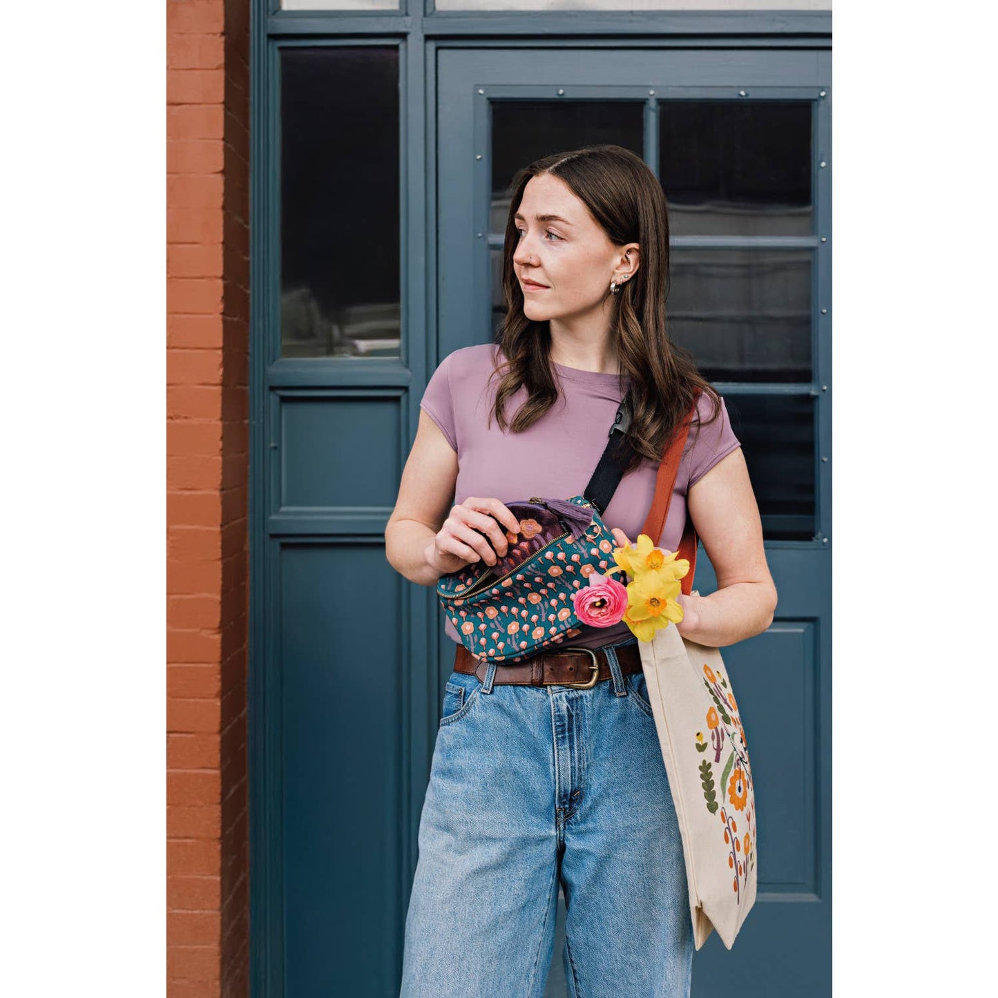 Petal Power Cotton Studio Tote - La Vie Est Belle