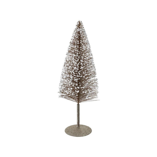 Plastic Bottle Brush Tree with Glitter, Foam Microbeads & Metal Base - La Vie Est Belle