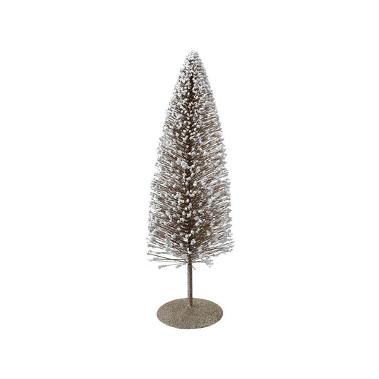 Plastic Bottle Brush Tree with Glitter, Foam Microbeads & Metal Base - La Vie Est Belle