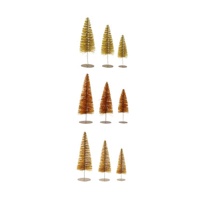 Plastic Bottle Brush Trees, Set of 3, 3 Colors - La Vie Est Belle