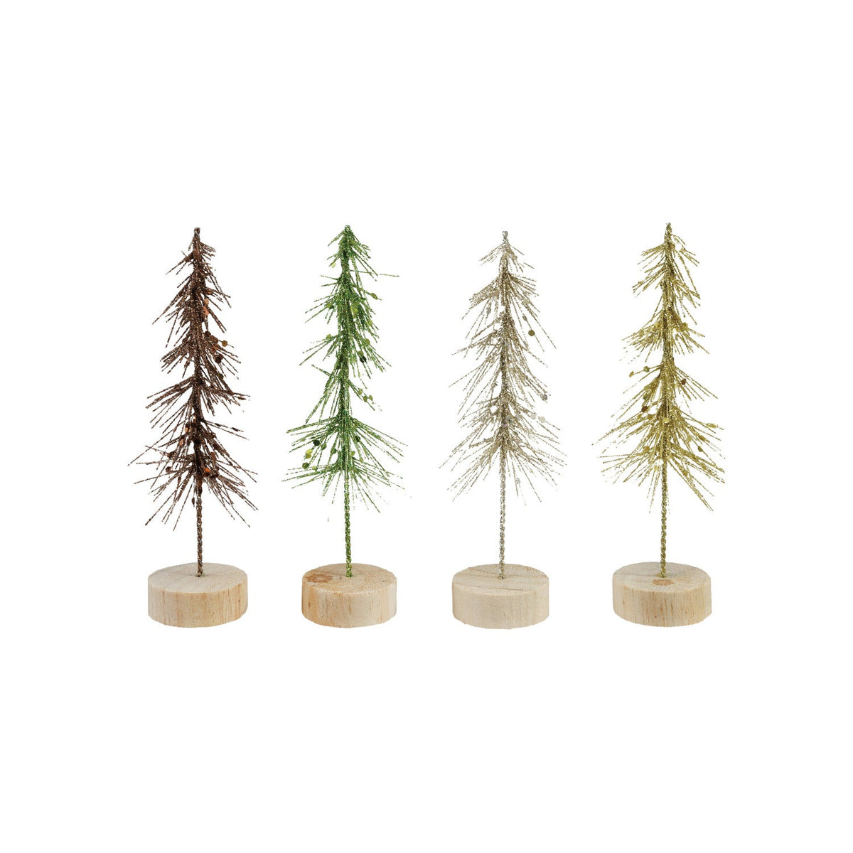 Plastic Tree with Glitter & Wood Base, 4 Colors - La Vie Est Belle