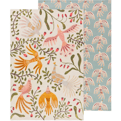 Plume Linen Cotton Dishtowels, 2 Styles - La Vie Est Belle