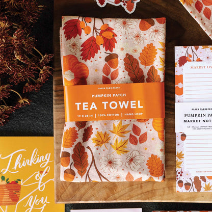 Pumpkin Patch Tea Towel - La Vie Est Belle