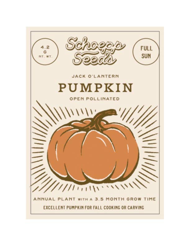 Pumpkin, Schoepp Seed Packet - La Vie Est Belle