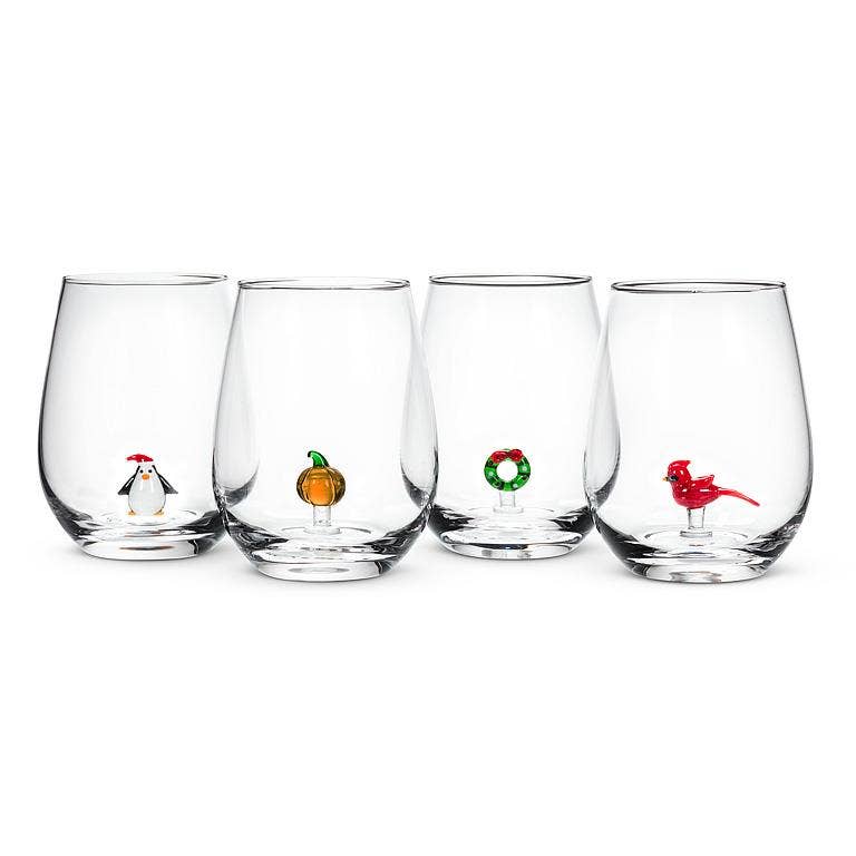 Pumpkin Stemless Wine Glass - La Vie Est Belle