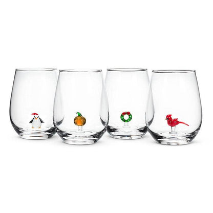Pumpkin Stemless Wine Glass - La Vie Est Belle
