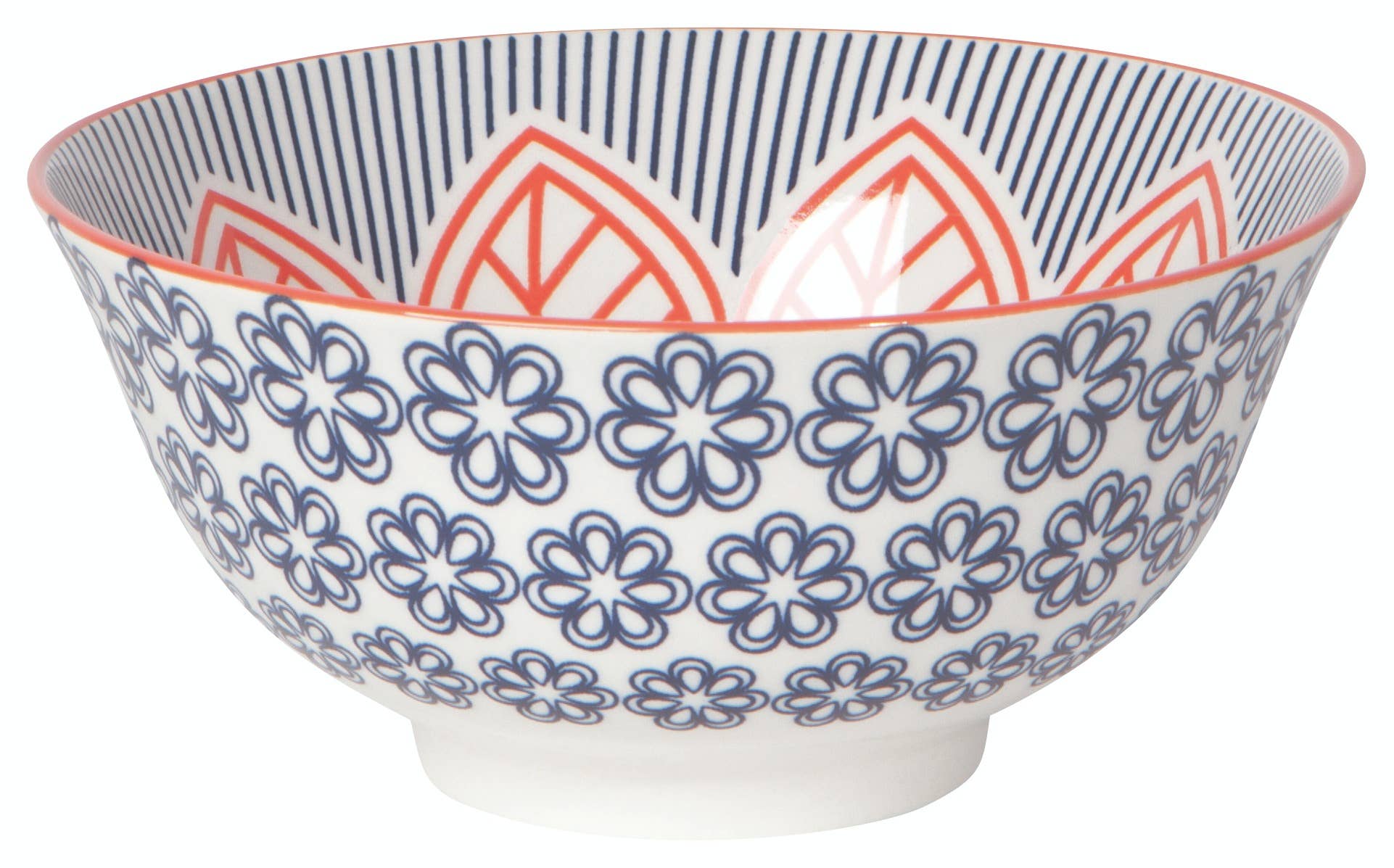 Red Floral Stamped Bowl 6 inch - La Vie Est Belle