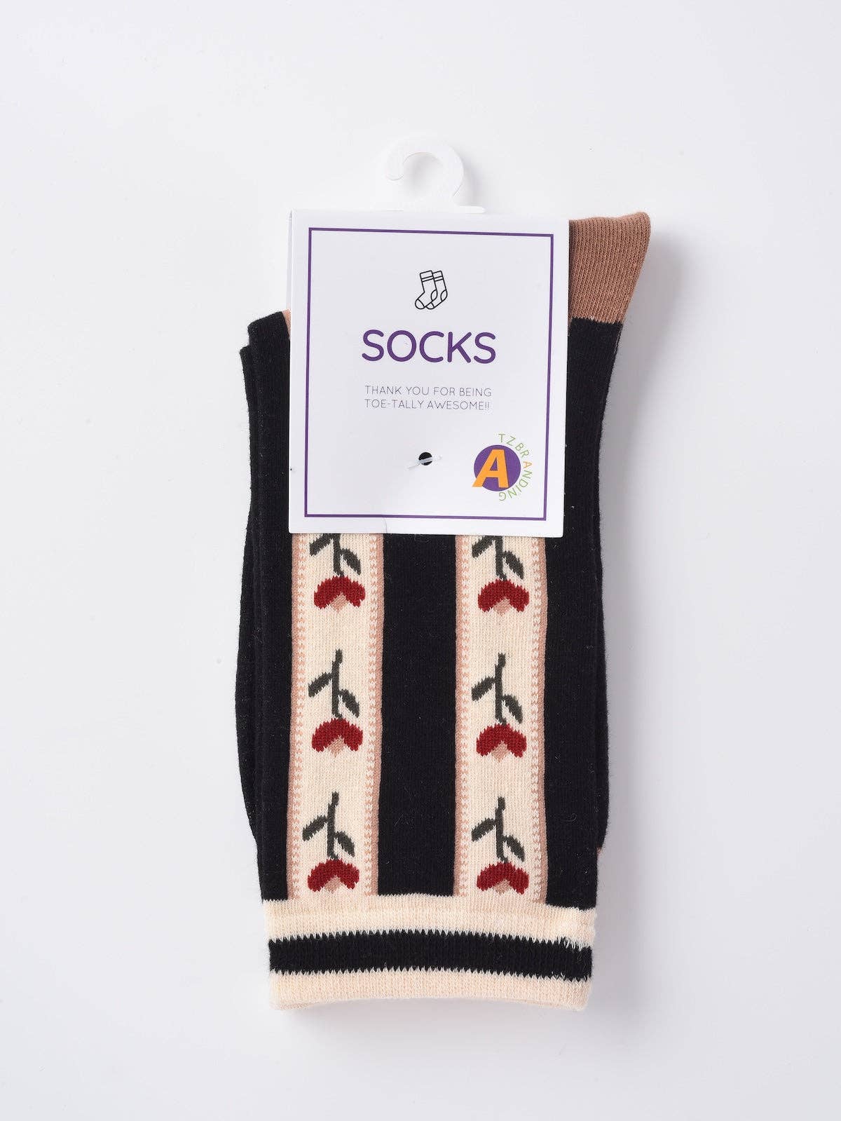 Retro Tulip Garden Jacquard Crew Socks - La Vie Est Belle